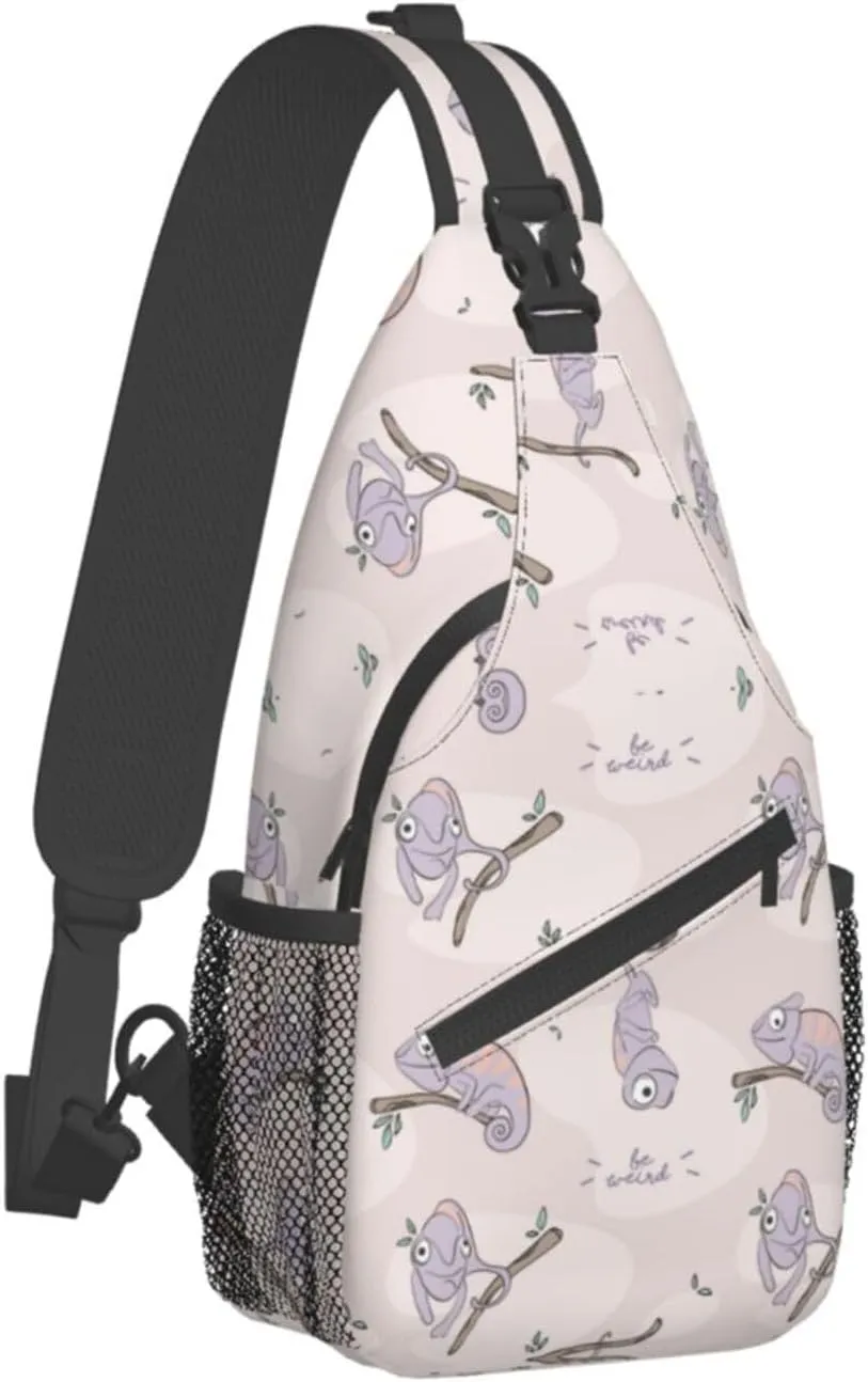 Chameleon Shoulder Bag Lizard Sling Backpack Daypack Casual Backpack Hiking Bag Cute Backpack Bag