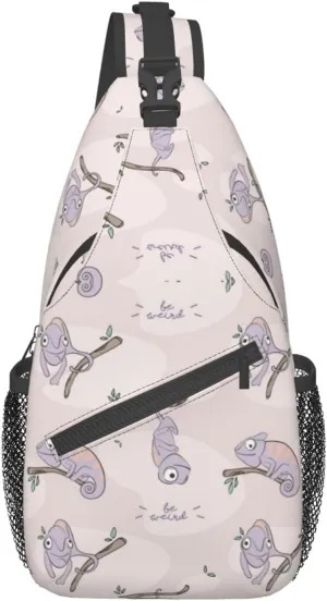 Chameleon Shoulder Bag Lizard Sling Backpack Daypack Casual Backpack Hiking Bag Cute Backpack Bag