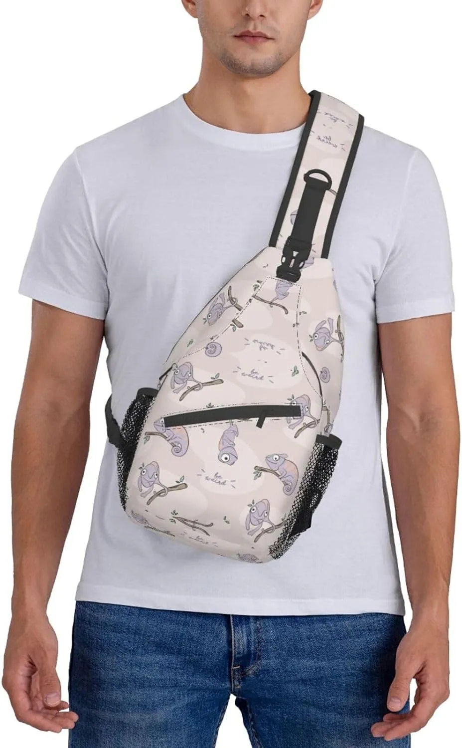 Chameleon Shoulder Bag Lizard Sling Backpack Daypack Casual Backpack Hiking Bag Cute Backpack Bag