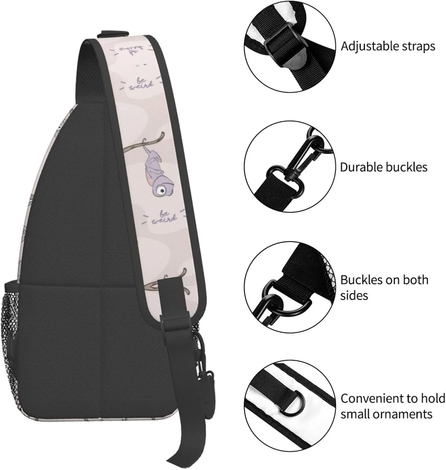 Chameleon Shoulder Bag Lizard Sling Backpack Daypack Casual Backpack Hiking Bag Cute Backpack Bag