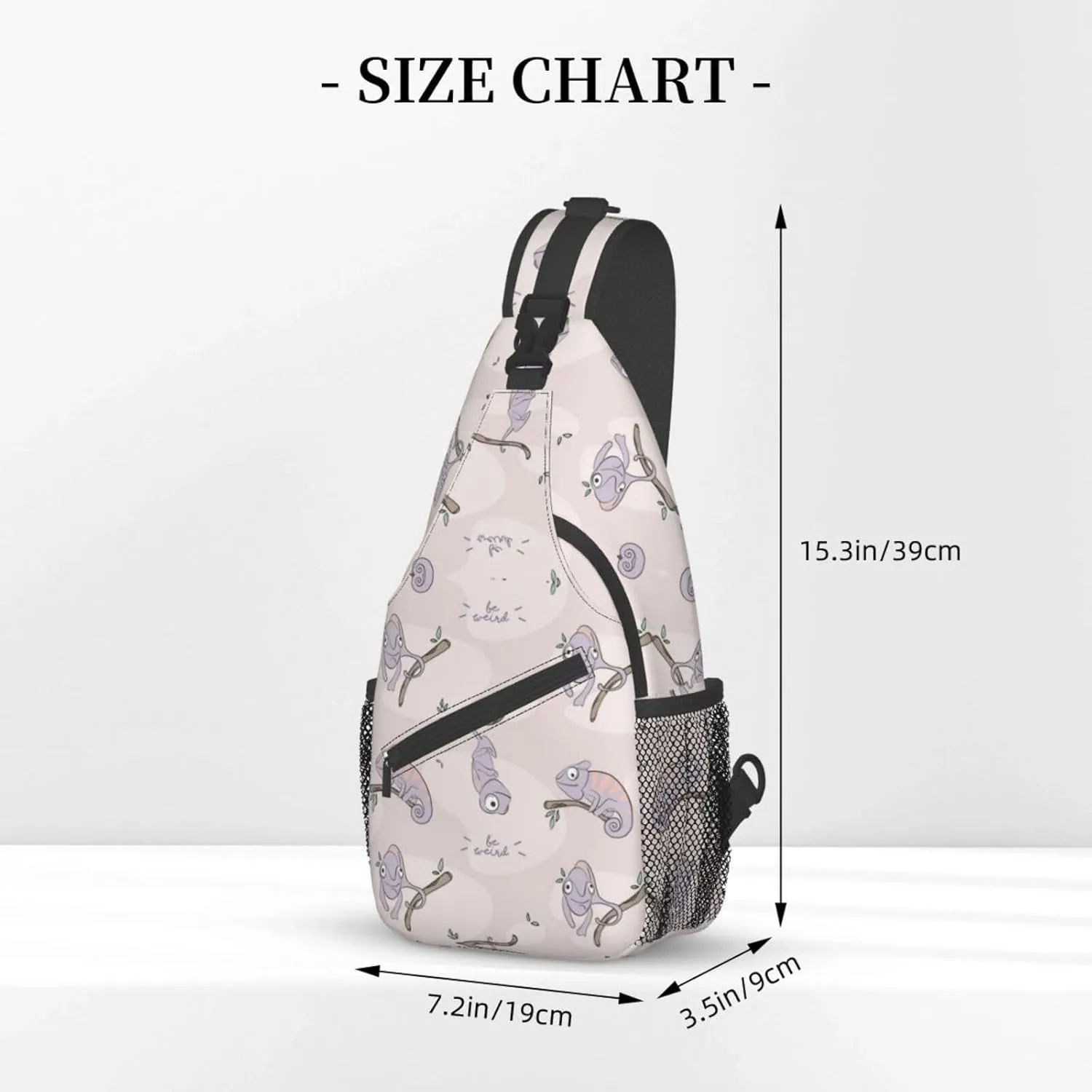 Chameleon Shoulder Bag Lizard Sling Backpack Daypack Casual Backpack Hiking Bag Cute Backpack Bag