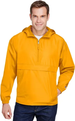 Champion Men's Anorak Jacket with Hood, Lightweight Water-Resistant Packable Nylon Hooded Jacket for Men, Iconic 'C' Logo