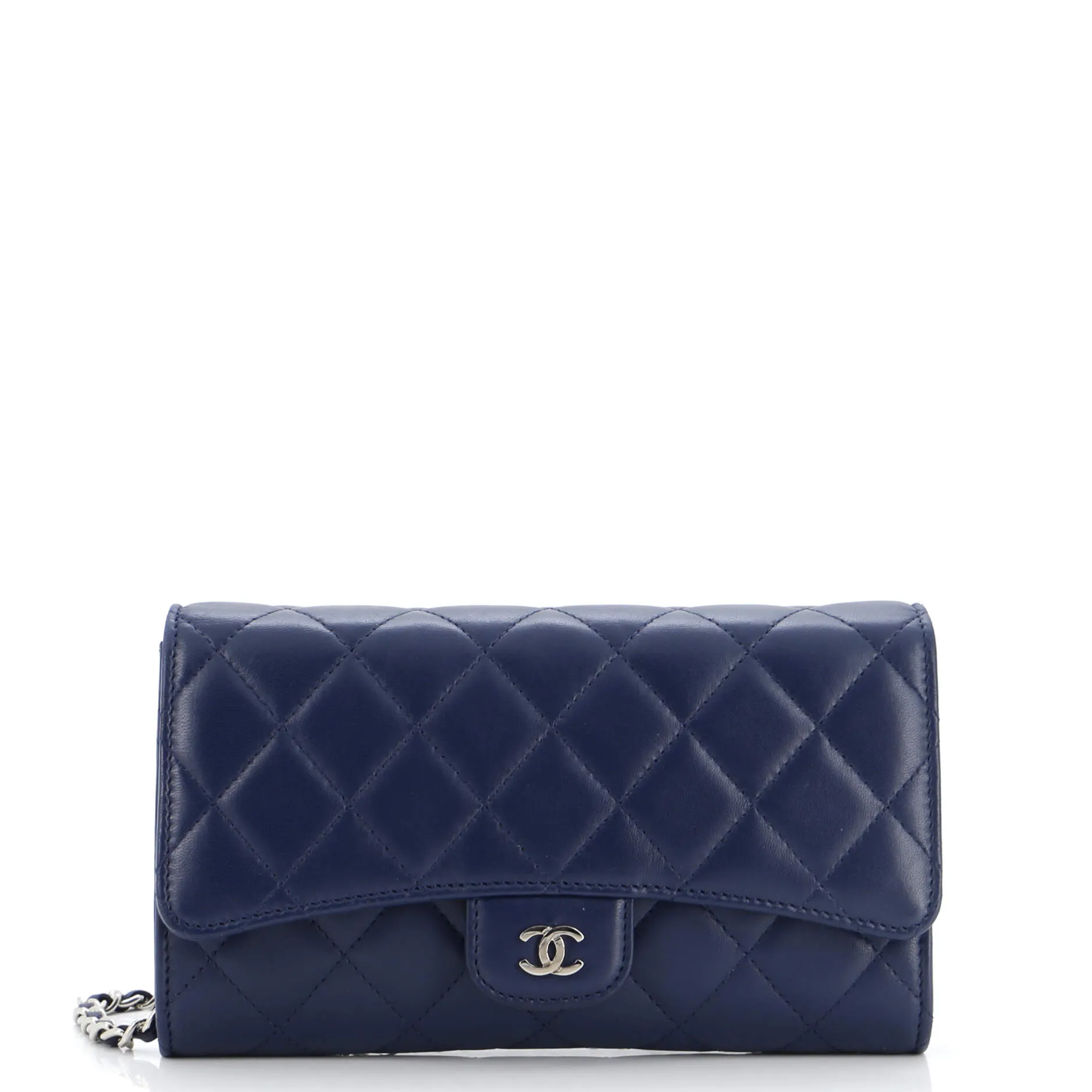 CHANEL Wallet on Short Chain Quilted Lambskin