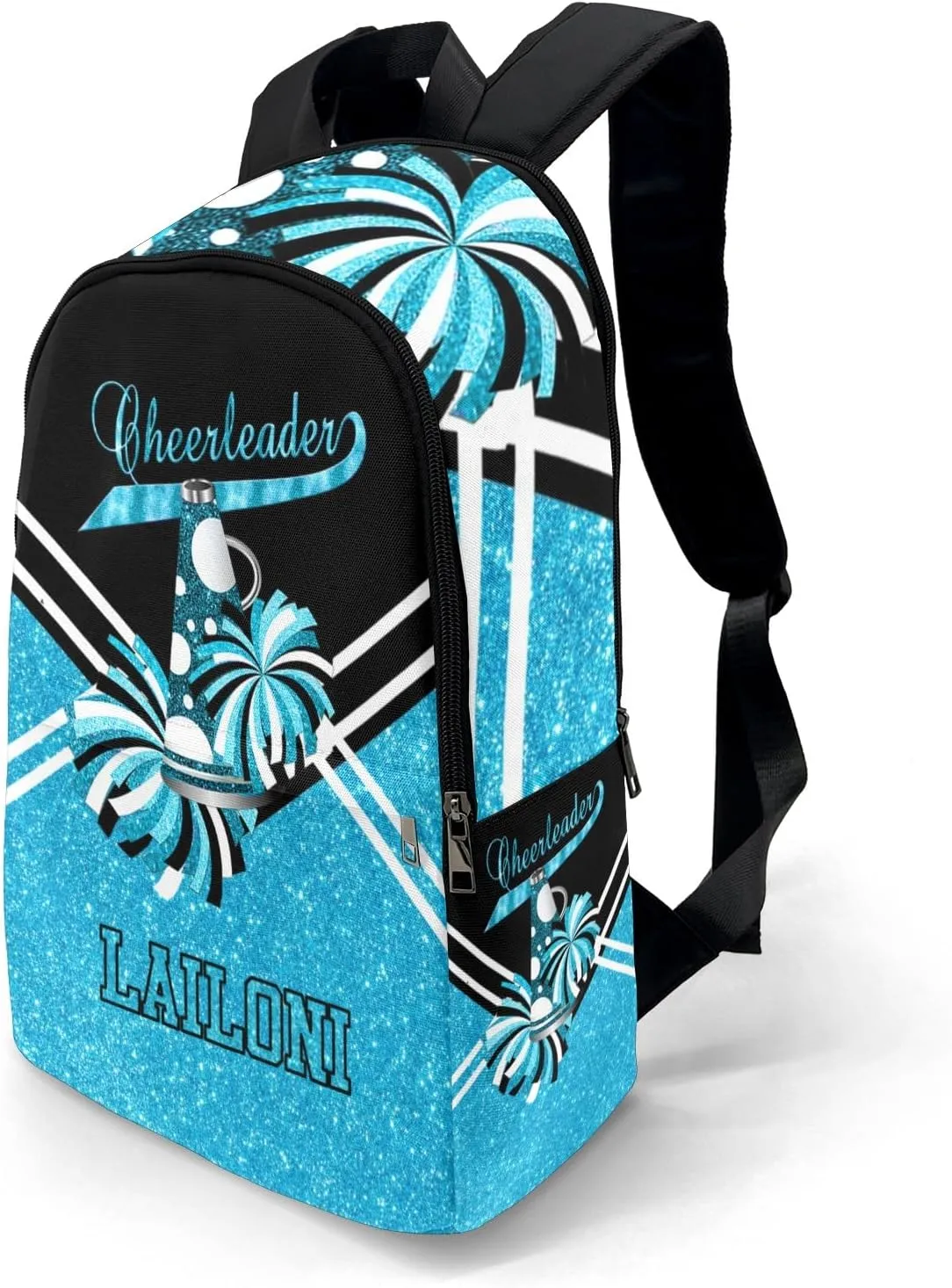 Cheerleader Sky Blue Personalized Backpack for Teen Custom Travel Backpack for Boys Girs Bookbag Casual Bag Name Gift, Design 14, EU5566SS