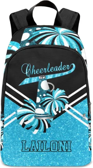 Cheerleader Sky Blue Personalized Backpack for Teen Custom Travel Backpack for Boys Girs Bookbag Casual Bag Name Gift, Design 14, EU5566SS