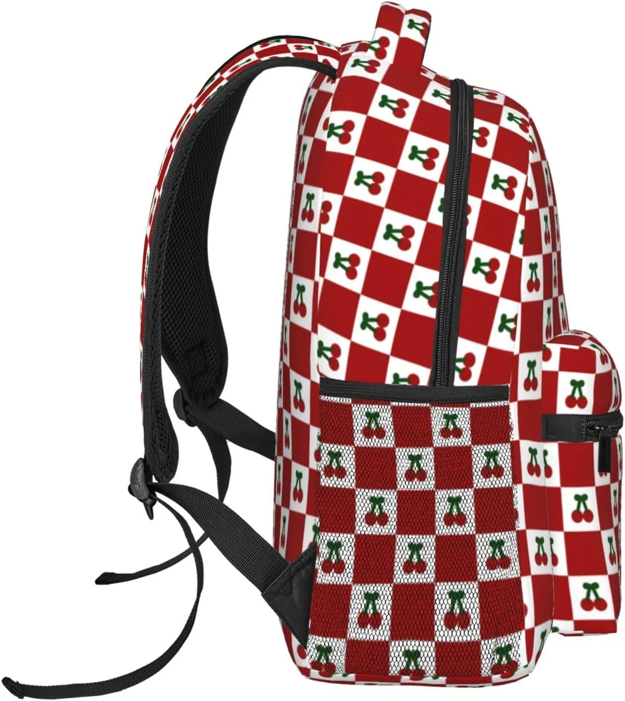 cherry backpack,red checkered backpack,cherry bag.coquette backpack,backpack for women,11.4 * 7.8 * 15.7 inches,06