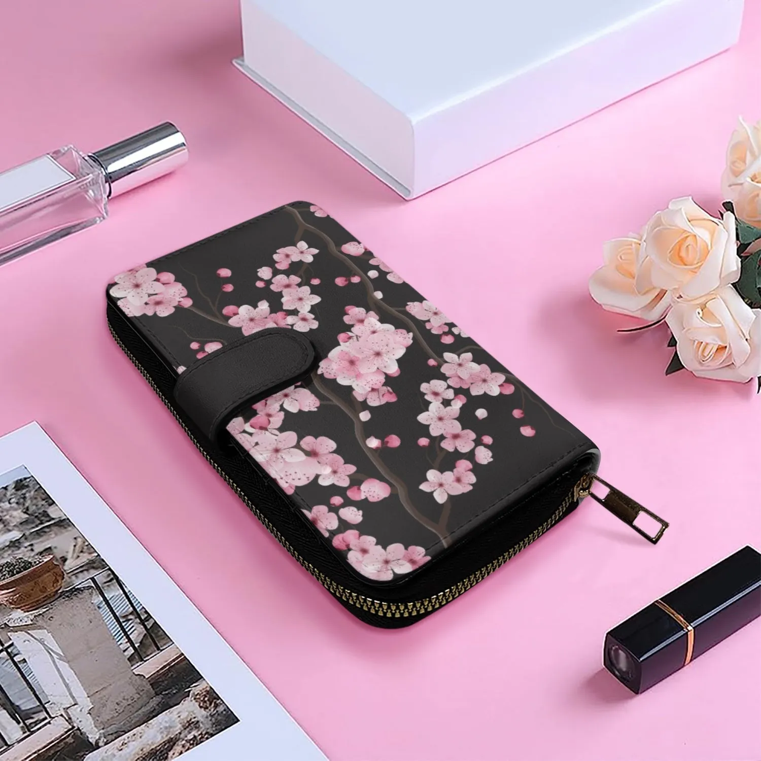 Cherry Blossoms-Leather Wallet