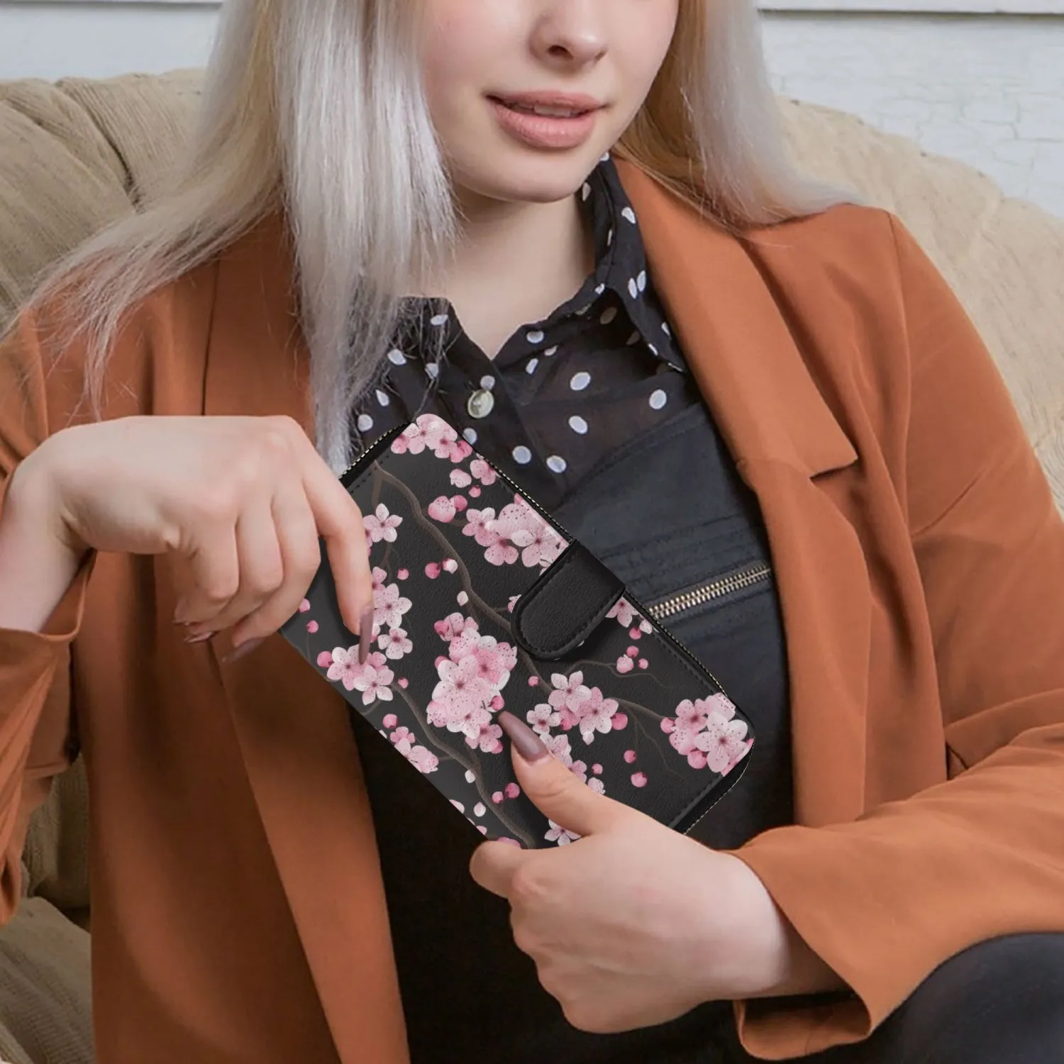 Cherry Blossoms-Leather Wallet