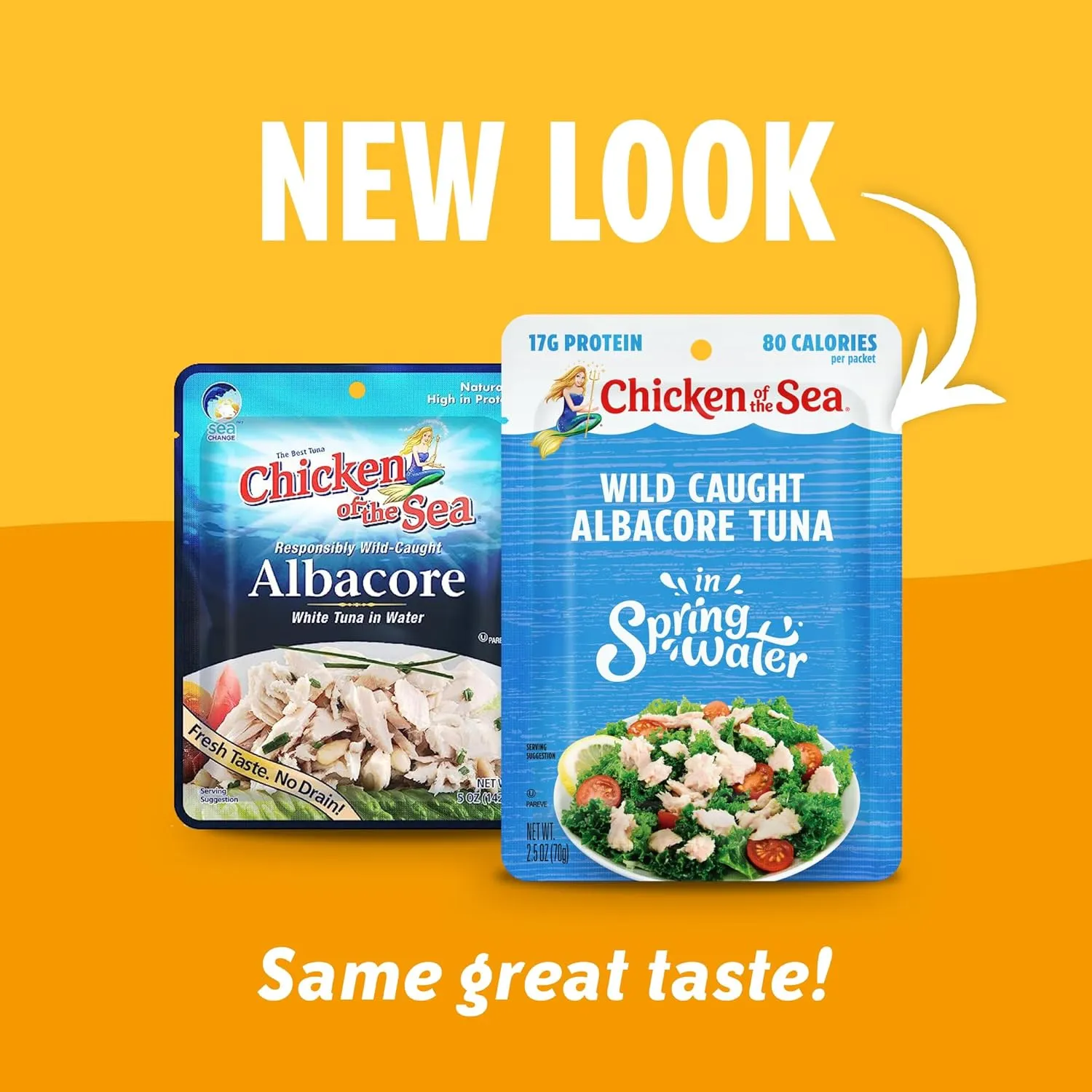 Chicken of the Sea Albacore Tuna in Water Packet, 2.5 Ounce Packets (Pack of 12), Wild Caught Tuna, Gluten-Free