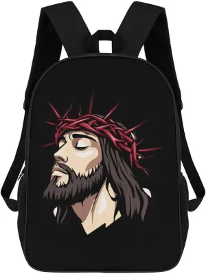 Christ Crrown of Thorns Laptop Backpack for Men Women 17 Inch Shoulder Bag Travel Daypack