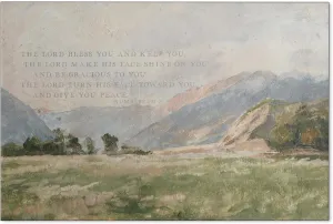 Christian Bible Verse Religious Canvas Wall Art Vintage Vast Prairie Mountain Landscape Paintings Natural Scenery Aesthetics Prints Living Room Church Bedroom Bathroom Decor Poster 16x24in Unframed