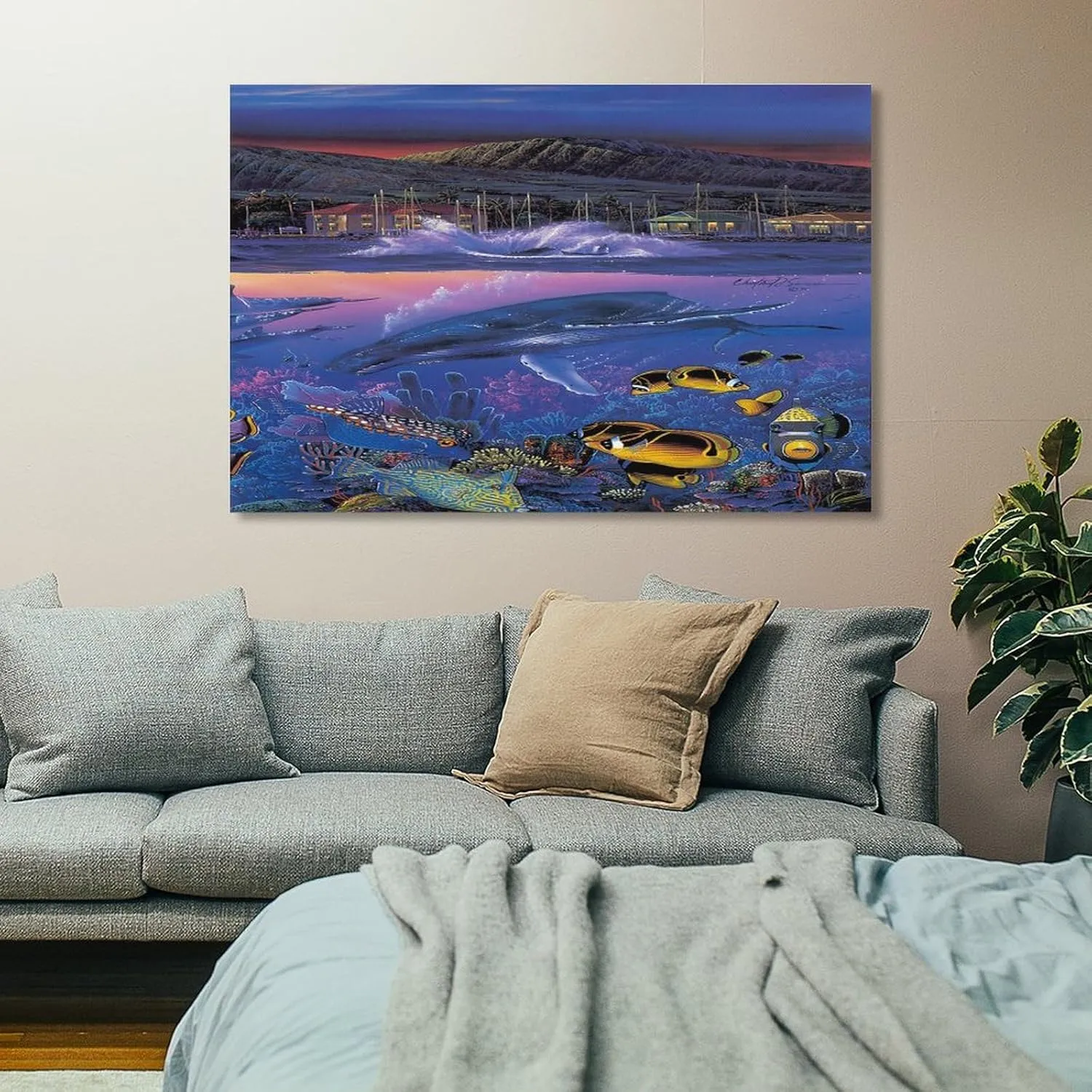 Christian Ries Lassen, Mystic Orcas Art Wall Poster Canvas Wall Art Poster Decorative Bedroom Modern Home Print Picture Artworks Posters 24x36inch(60x90cm)