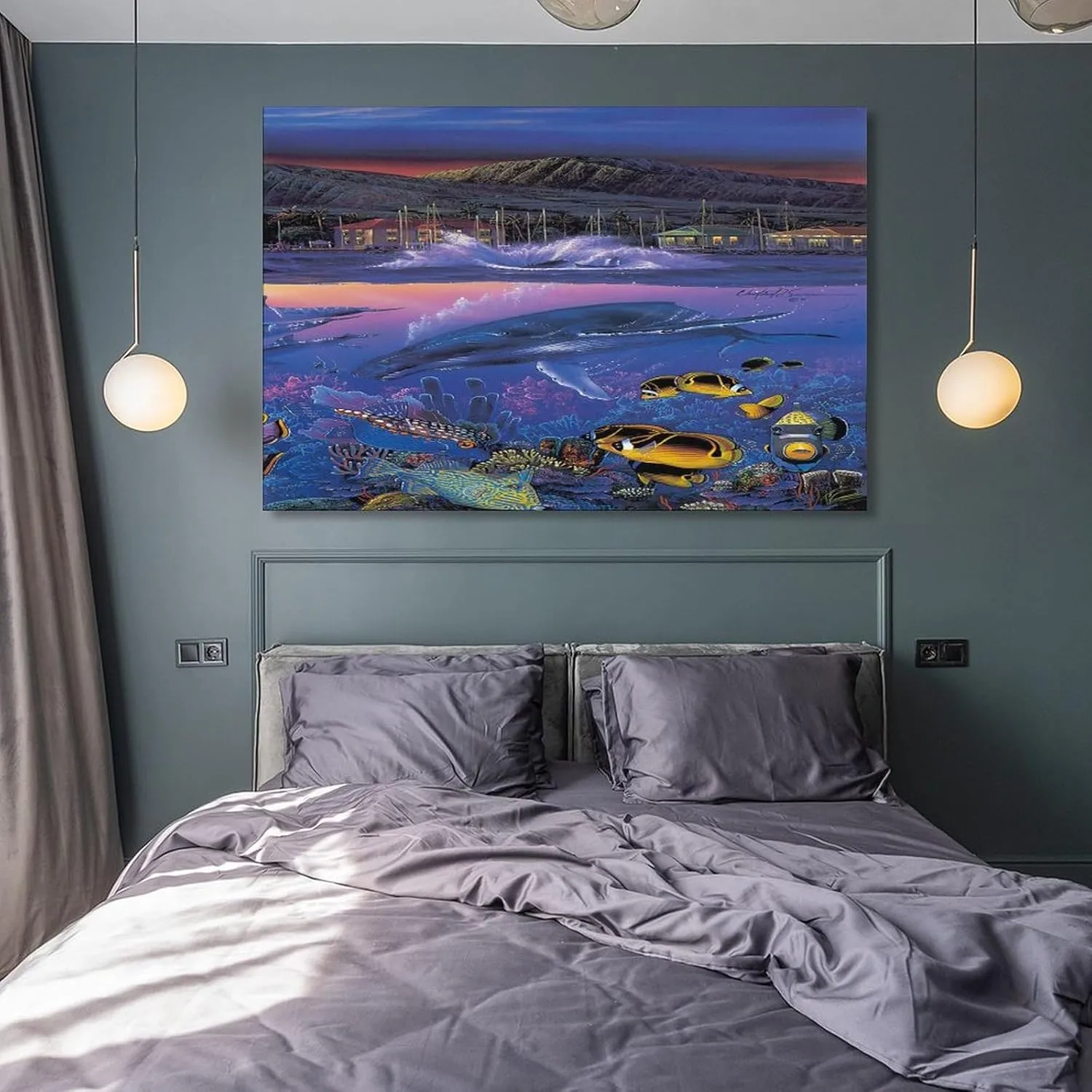 Christian Ries Lassen, Mystic Orcas Art Wall Poster Canvas Wall Art Poster Decorative Bedroom Modern Home Print Picture Artworks Posters 24x36inch(60x90cm)