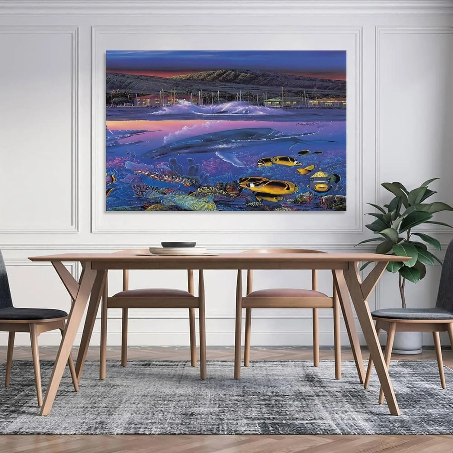 Christian Ries Lassen, Mystic Orcas Art Wall Poster Canvas Wall Art Poster Decorative Bedroom Modern Home Print Picture Artworks Posters 24x36inch(60x90cm)