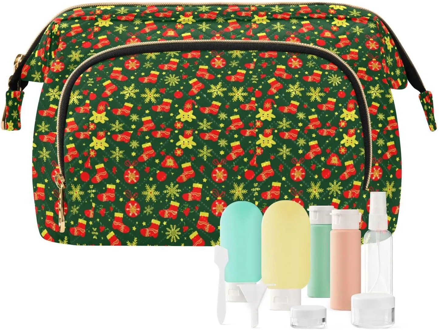 Christmas Deco Ball Stock Toiletry Bags Waterproof Capacity Travel Cosmetic Bag Women's Coin Purse Wallet for Make Up