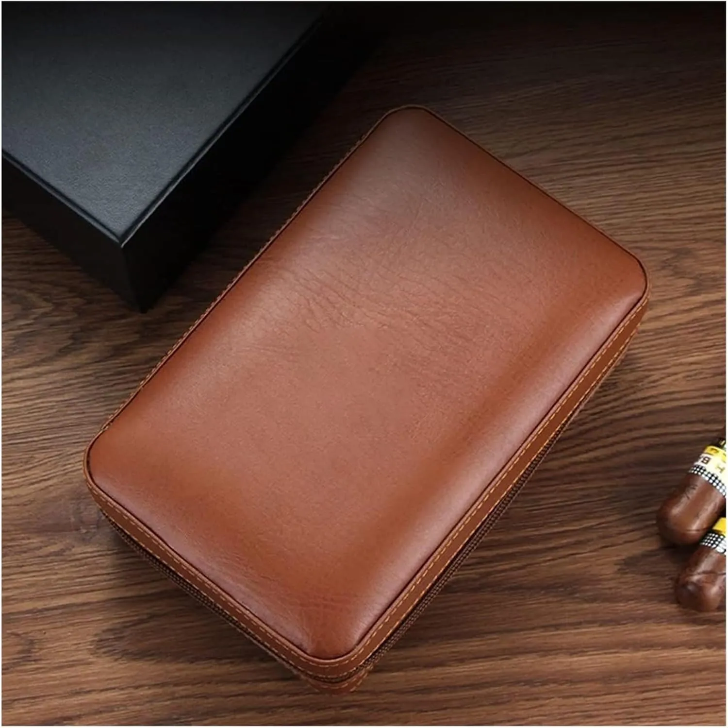 Cigar Humidor Portable Cigar Case Humidor, Travel Cigar Tube Cedar Lined, Cigar Holder Wallet, Cigar Gift Accessories for Man,