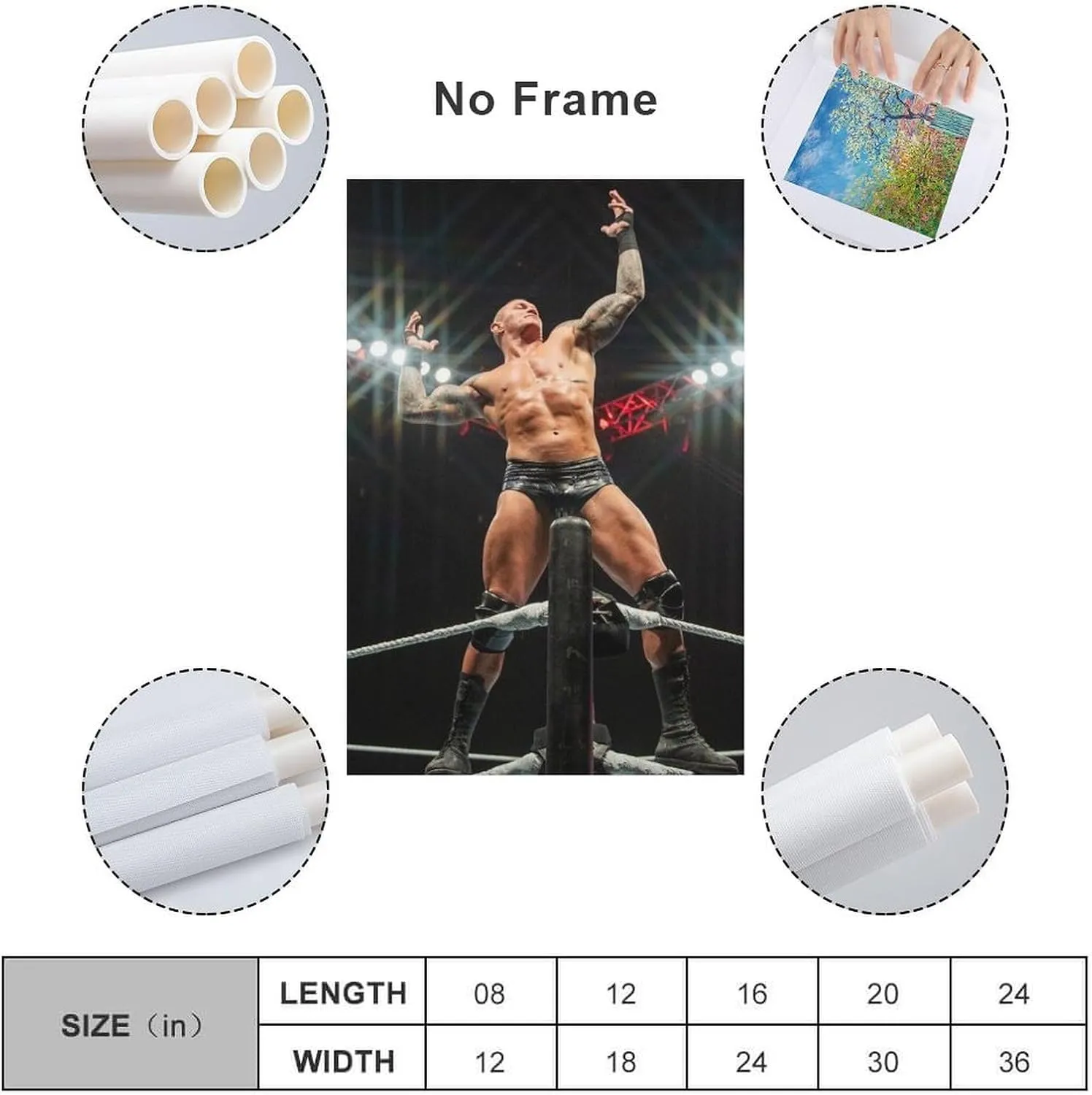 CJTVMMD Randy Orton Professional Wrestler Poster 2 Canvas Wall Art Print For Room Aesthetic And Decor Poster For Bedroom Living Room Bathroom Kitchen Office Decor 08x12inch(20x30cm) Unframe-style