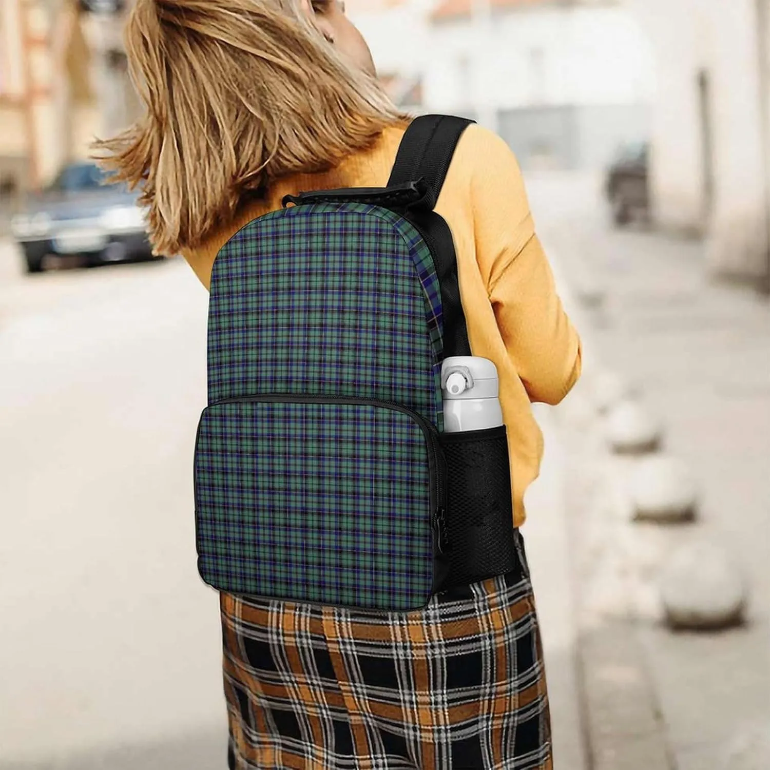 Clan Stevenson Tartan Large Capacity Fully Printed Backpack Unisex 16 Inches
