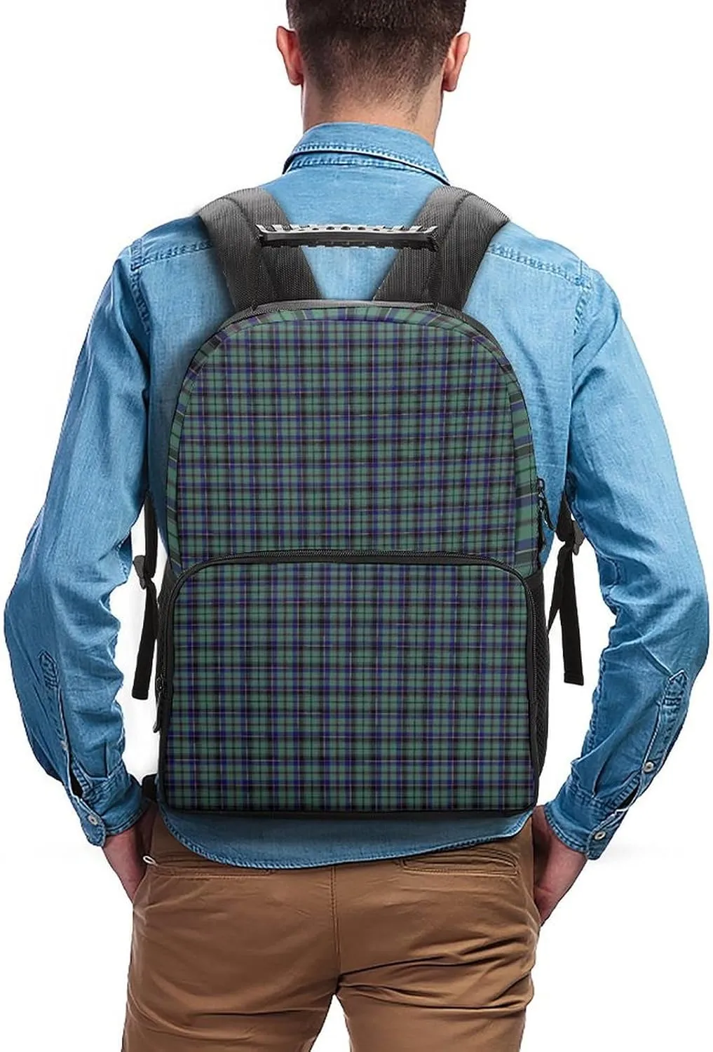 Clan Stevenson Tartan Large Capacity Fully Printed Backpack Unisex 16 Inches