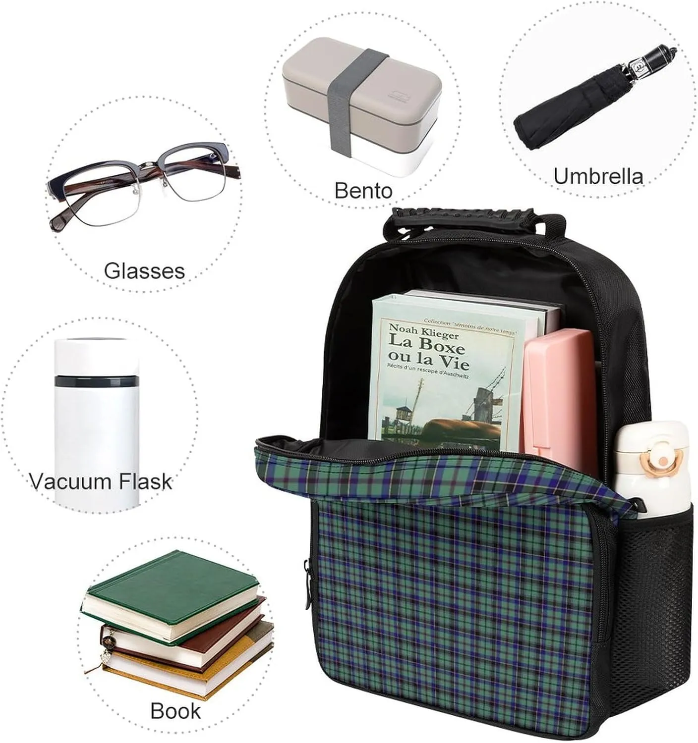 Clan Stevenson Tartan Large Capacity Fully Printed Backpack Unisex 16 Inches