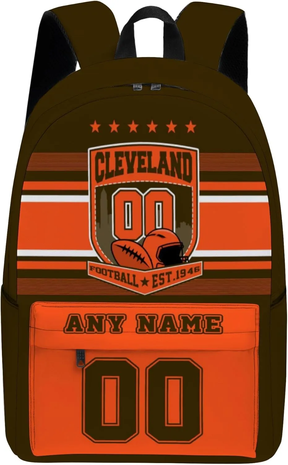 Clevel Backpack Custom Name Number 17Inch Large Capacity Shoulder Travel Bag Personalized Laptop Bag Fans Gift for Boy Girl Men Women
