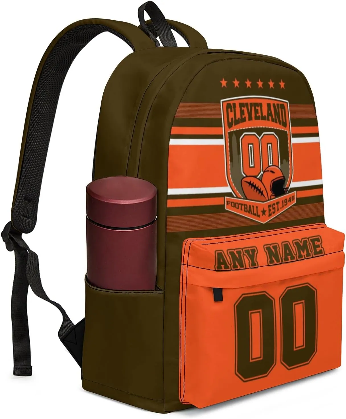 Clevel Backpack Custom Name Number 17Inch Large Capacity Shoulder Travel Bag Personalized Laptop Bag Fans Gift for Boy Girl Men Women