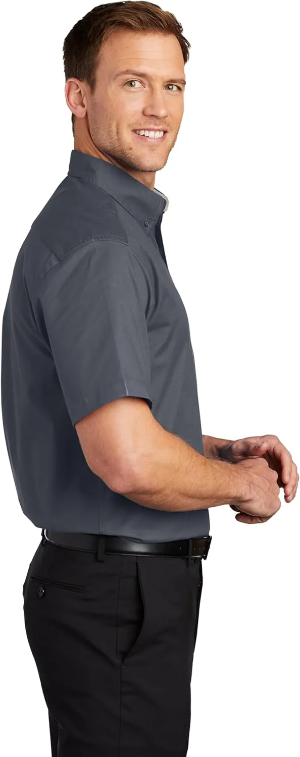 Clothe Co. Men's Short Sleeve Button Down Shirt with Front Pocket (Available in Big & Tall)