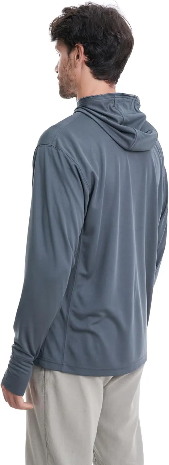 clothin Mens Lightweight Full Zip Hood Running Jacket with Zip Pockets for Fishing Hiking Travel