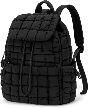 CLUCI Puffy Quilted Backpack Purse for Women, Casual Lightweight Daypack for Women Travel