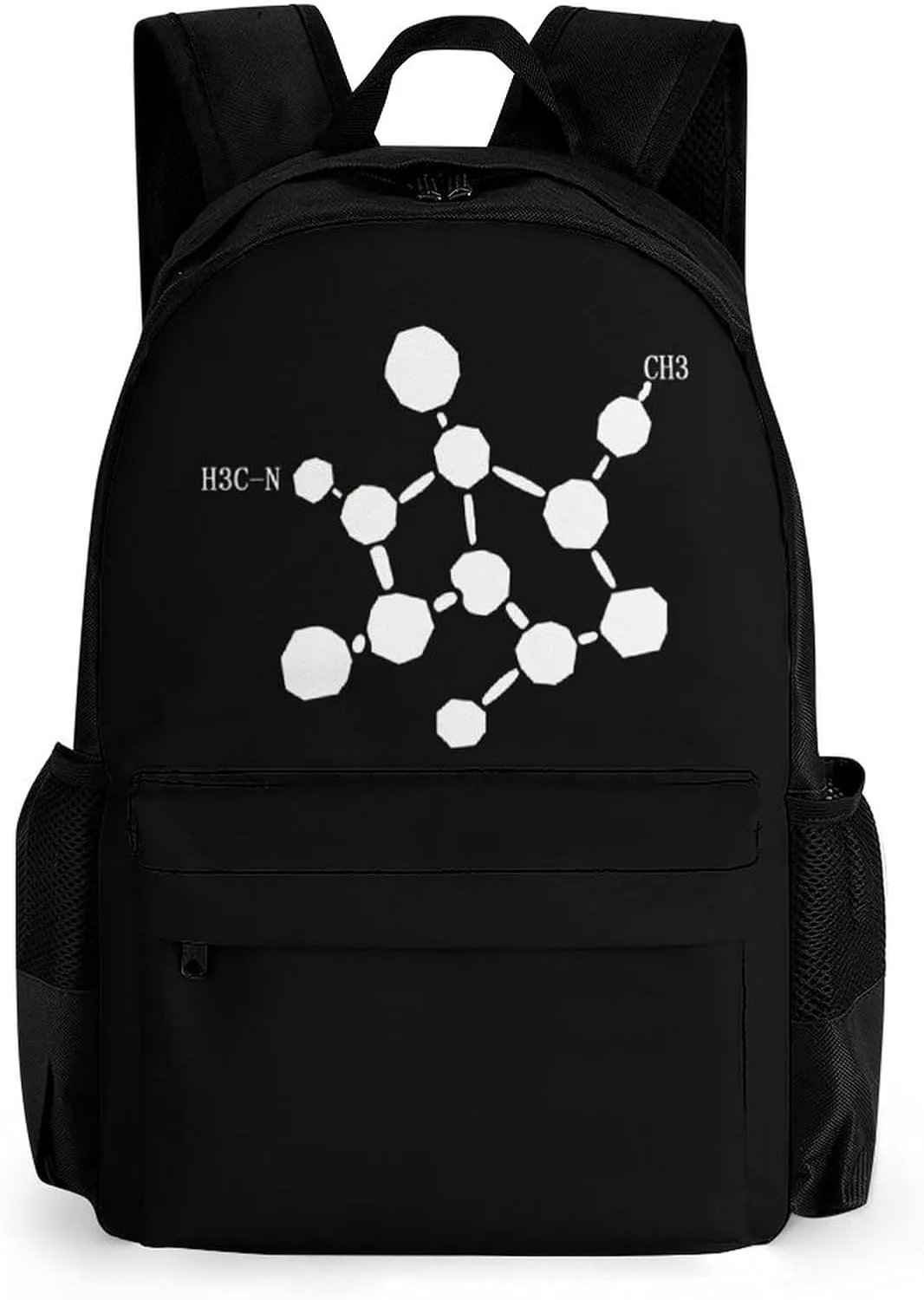 Cocaine Molecule Formula Chemistry 17 Inch Laptop Backpack Large Capacity Daypack Travel Shoulder Bag for Men&Women