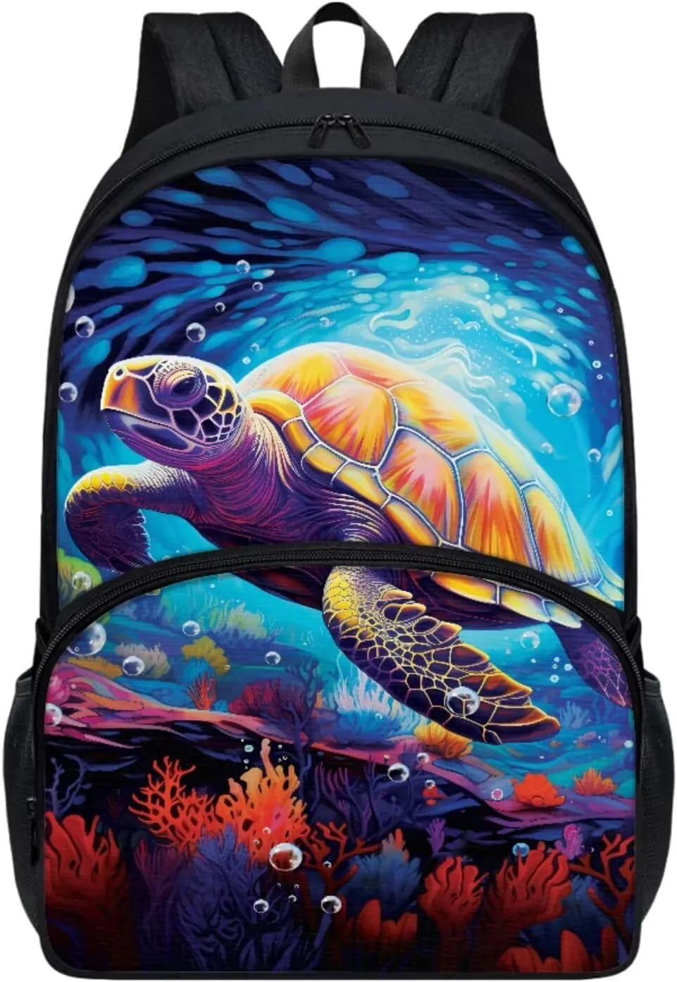COEQINE Sea Turtle Backpack for Girls Set 2 Pcs School Backpack with Lunch for Kids Teenage Girls Bookbag Set for High School Middle School Bag Set for Children Back to School Gifts