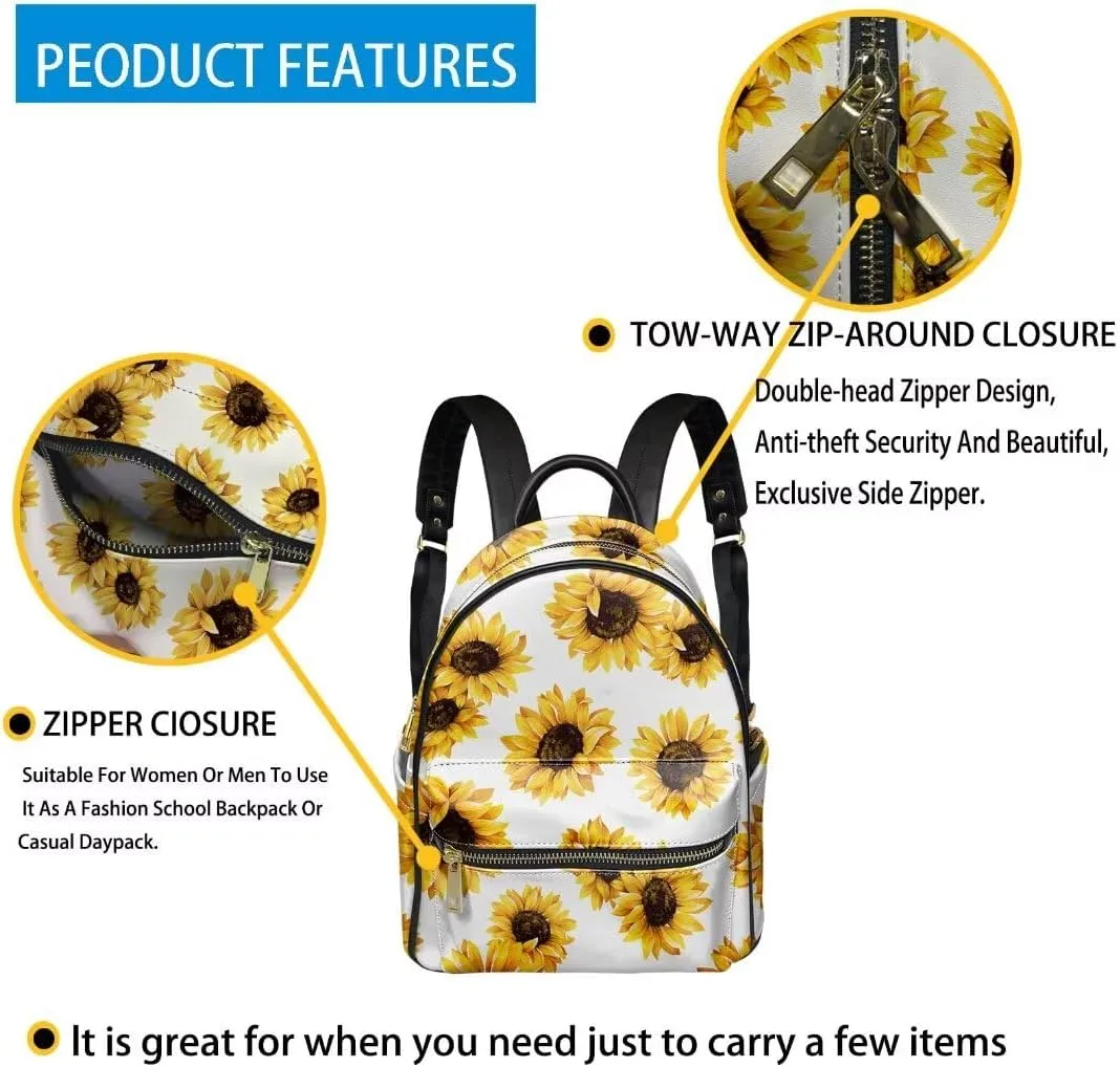 Coldinair Cat Small Leather Backpack Purse for Women Mini Backpack Purse for Girls Kids,Lightweight Waterproof Backpack Small Shoulder Bag Travel Daypack Backpack for School College