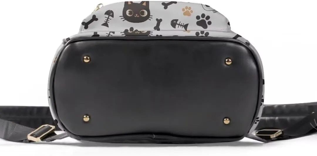 Coldinair Cat Small Leather Backpack Purse for Women Mini Backpack Purse for Girls Kids,Lightweight Waterproof Backpack Small Shoulder Bag Travel Daypack Backpack for School College