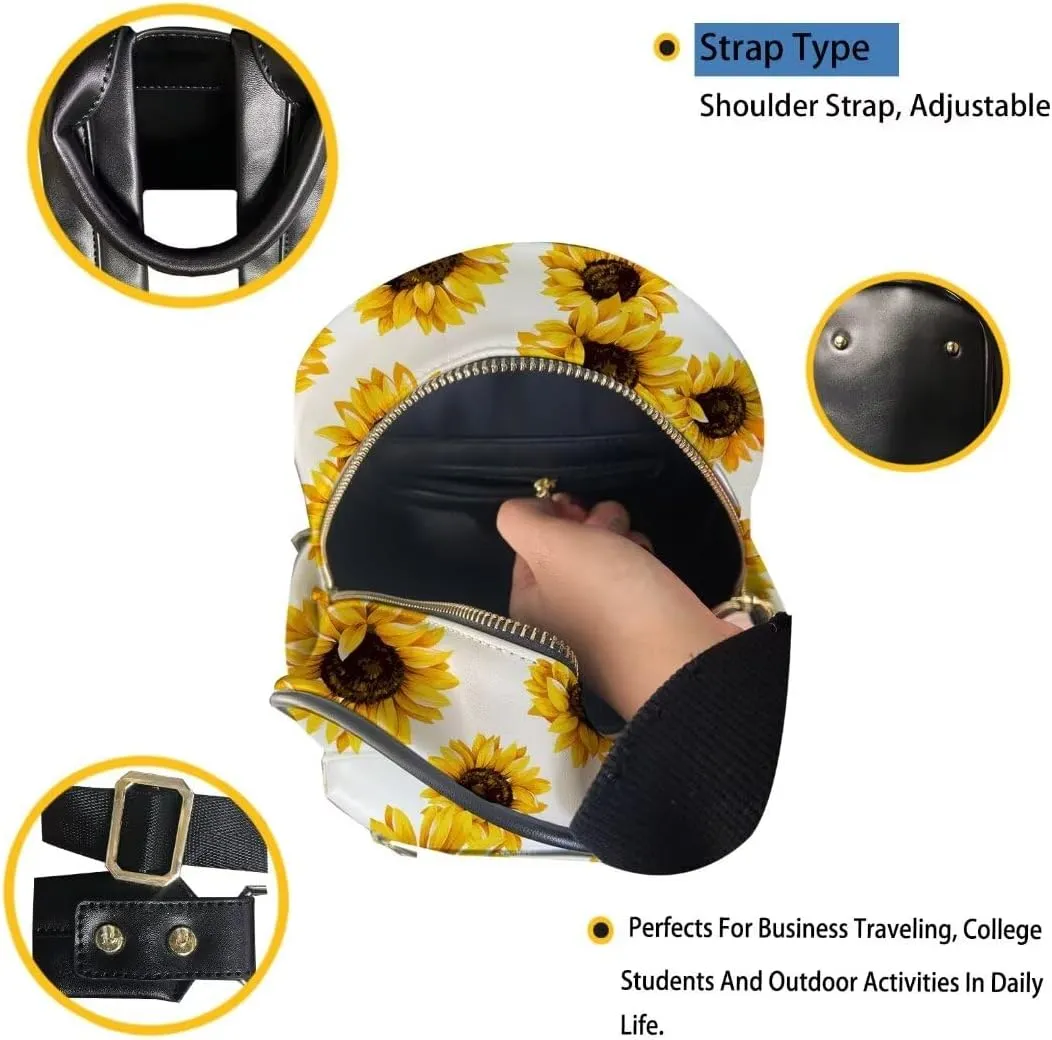 Coldinair Gothic Skull Small Backpack Purse for Women Mini Teen Girls Halloween Backpack Bag Leather Bookbag Purse Anti theft Daypack Casual Small Travel Backpack with Multiple Pockets
