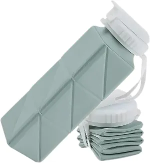 Collapsible Water Bottle, Silicone Foldable Water Bottle Cup with Straw, Leak-Proof Portable Water Bottles 620ml Travel Lightweight Water Cups(9)