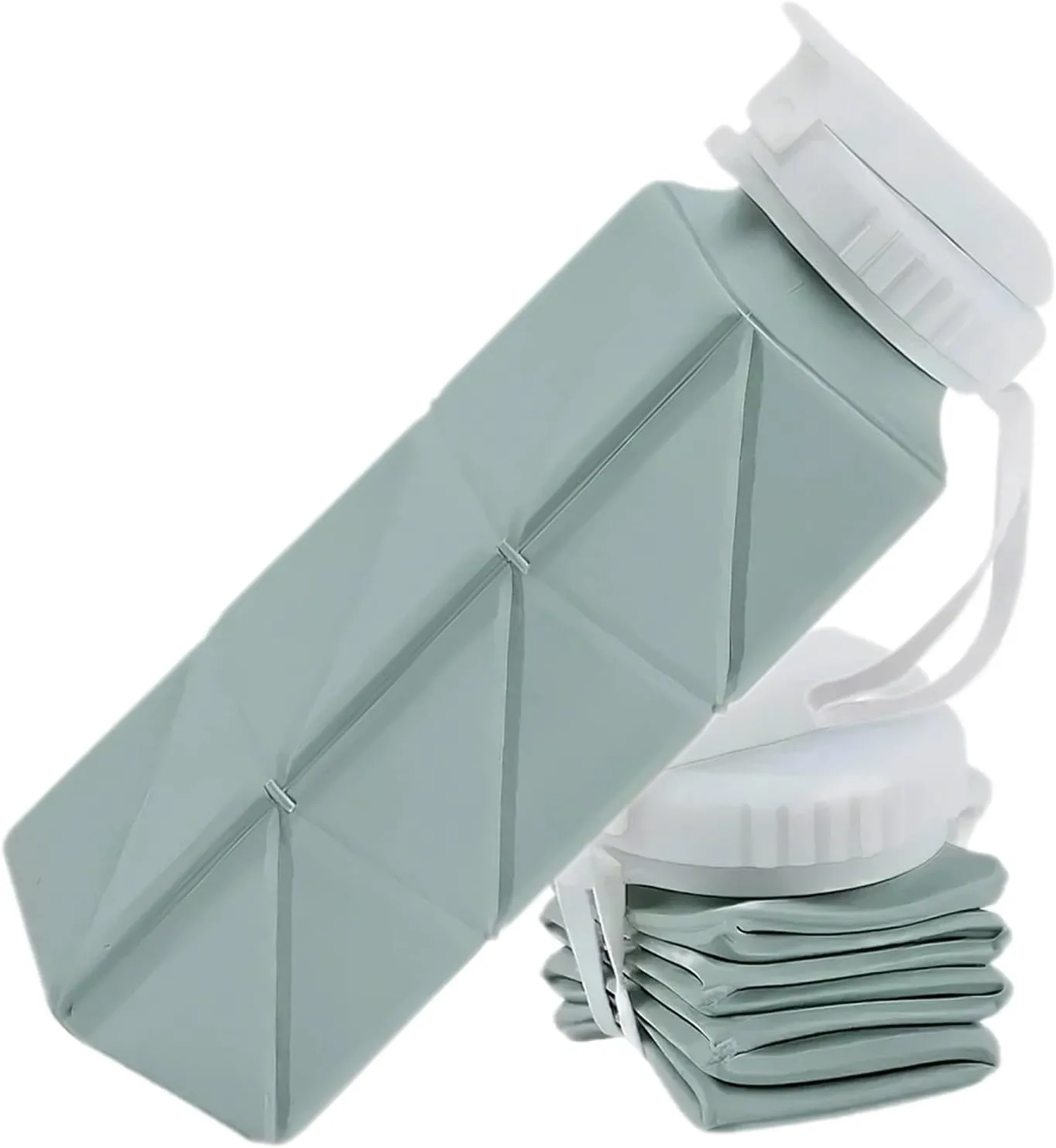 Collapsible Water Bottle, Silicone Foldable Water Bottle Cup with Straw, Leak-Proof Portable Water Bottles 620ml Travel Lightweight Water Cups(9)
