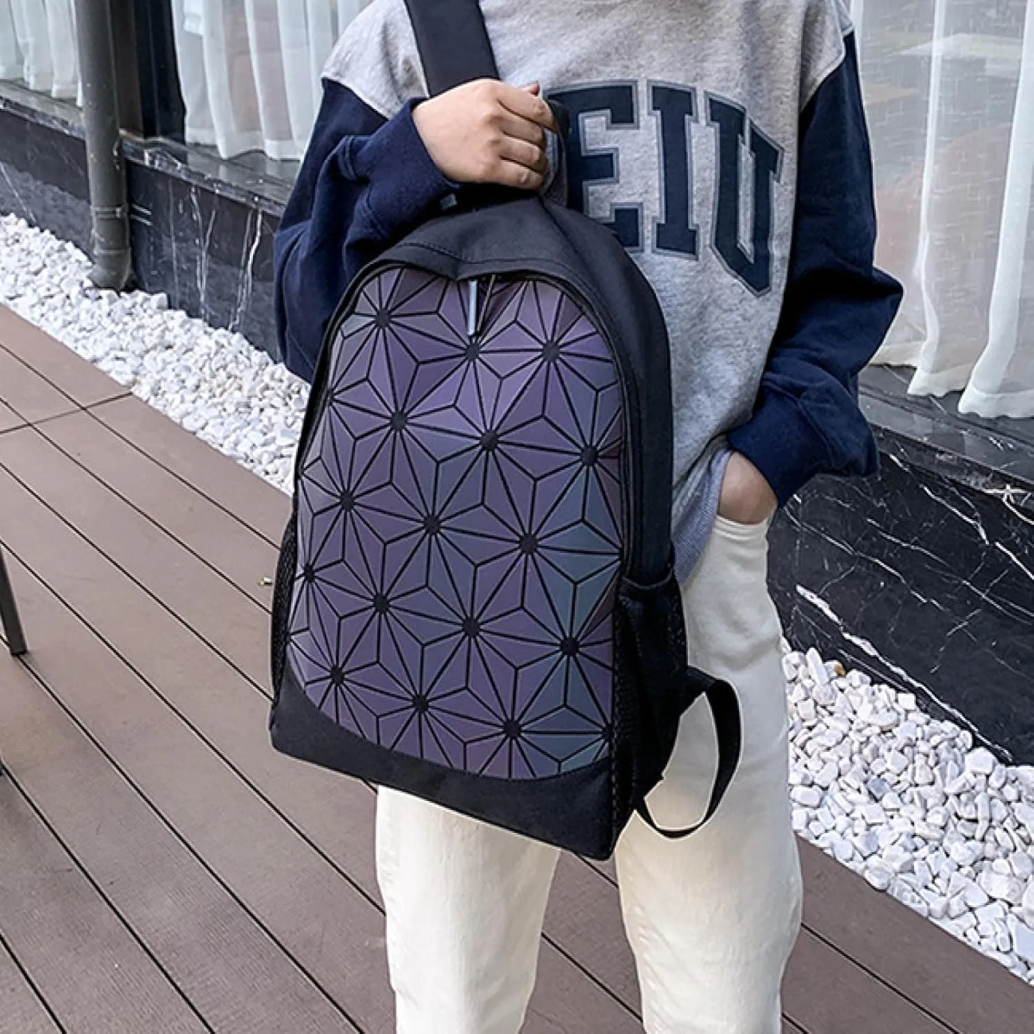 Colorful backpack Creative personality backpack Fashion sports backpack Oversized travel laptop backpack