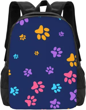 Colorful Dog Paw Prints Lightweight Packable Backpack Travel Casual Large Capacity Daypack Foldable Backpack For Men Women