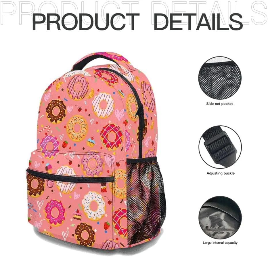 Colorful Donut Backpack, Casual Lightweight Laptop Bag, Classic Shoulders Backpack Cool Daypack with Multiple Pockets(Colorful Donut)
