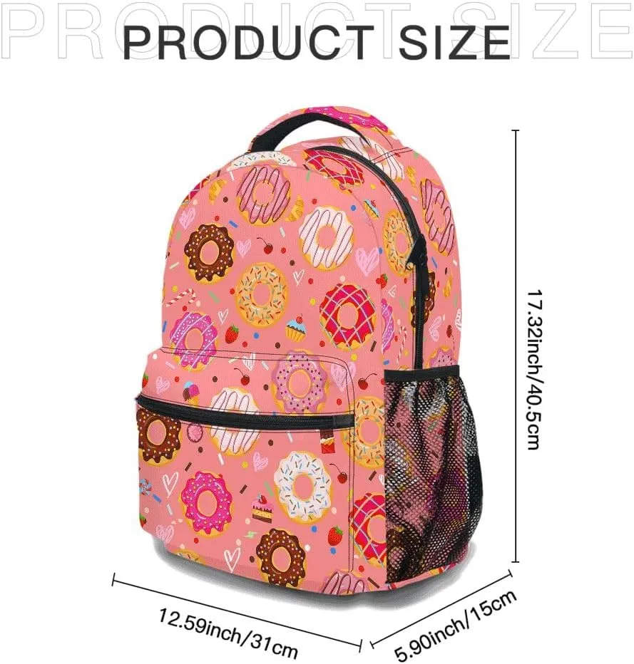 Colorful Donut Backpack, Casual Lightweight Laptop Bag, Classic Shoulders Backpack Cool Daypack with Multiple Pockets(Colorful Donut)