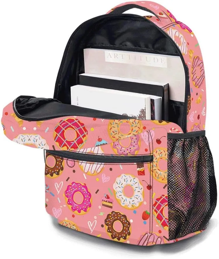 Colorful Donut Backpack, Casual Lightweight Laptop Bag, Classic Shoulders Backpack Cool Daypack with Multiple Pockets(Colorful Donut)