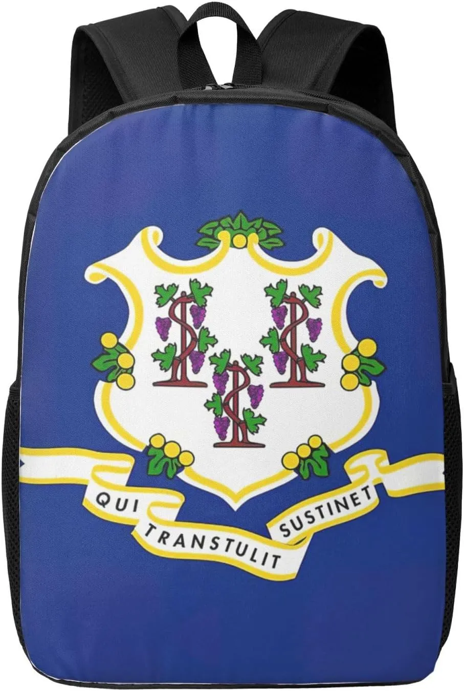 Connecticut State Flag Print Stylish Laptop Backpack-Travel Backpack Carry On Flight Approved,Unisex Personal Item Travel Bag