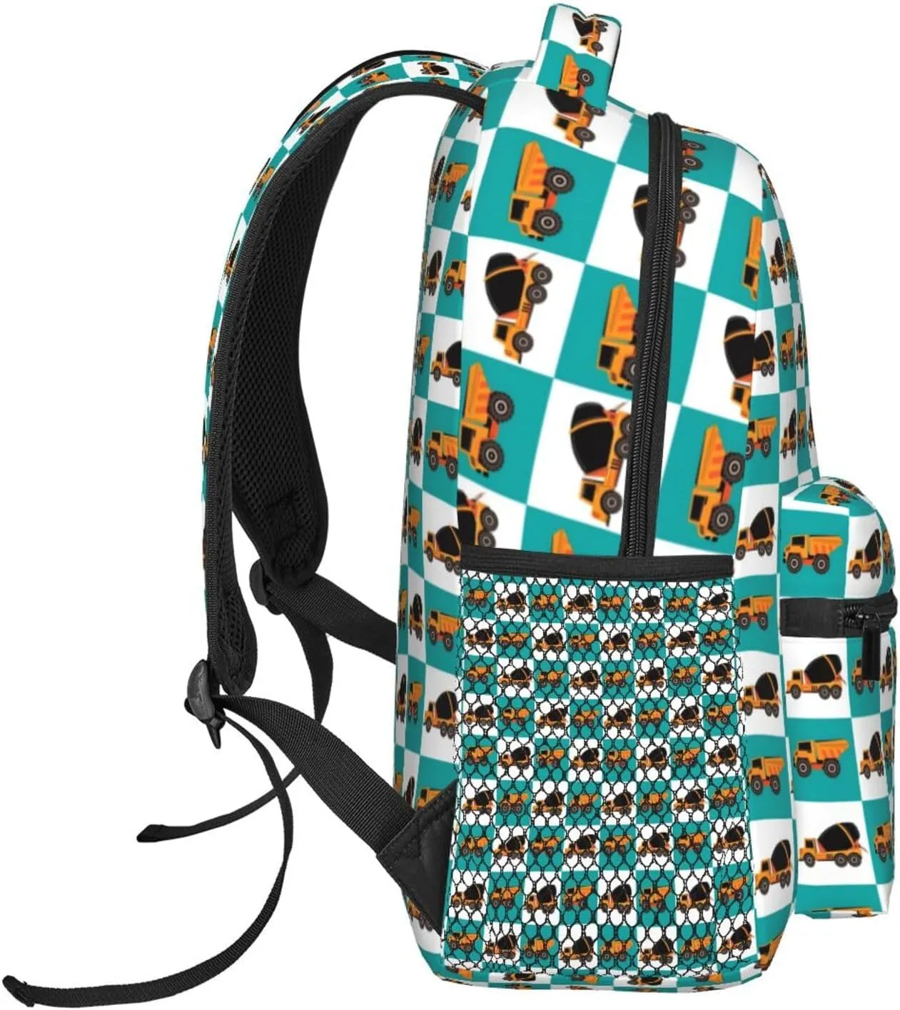Construction Trucks Cement Trucks Backpack Lightweight Laptop Backpack Casual Daypack Travel Double Shoulder Bag For Women Men