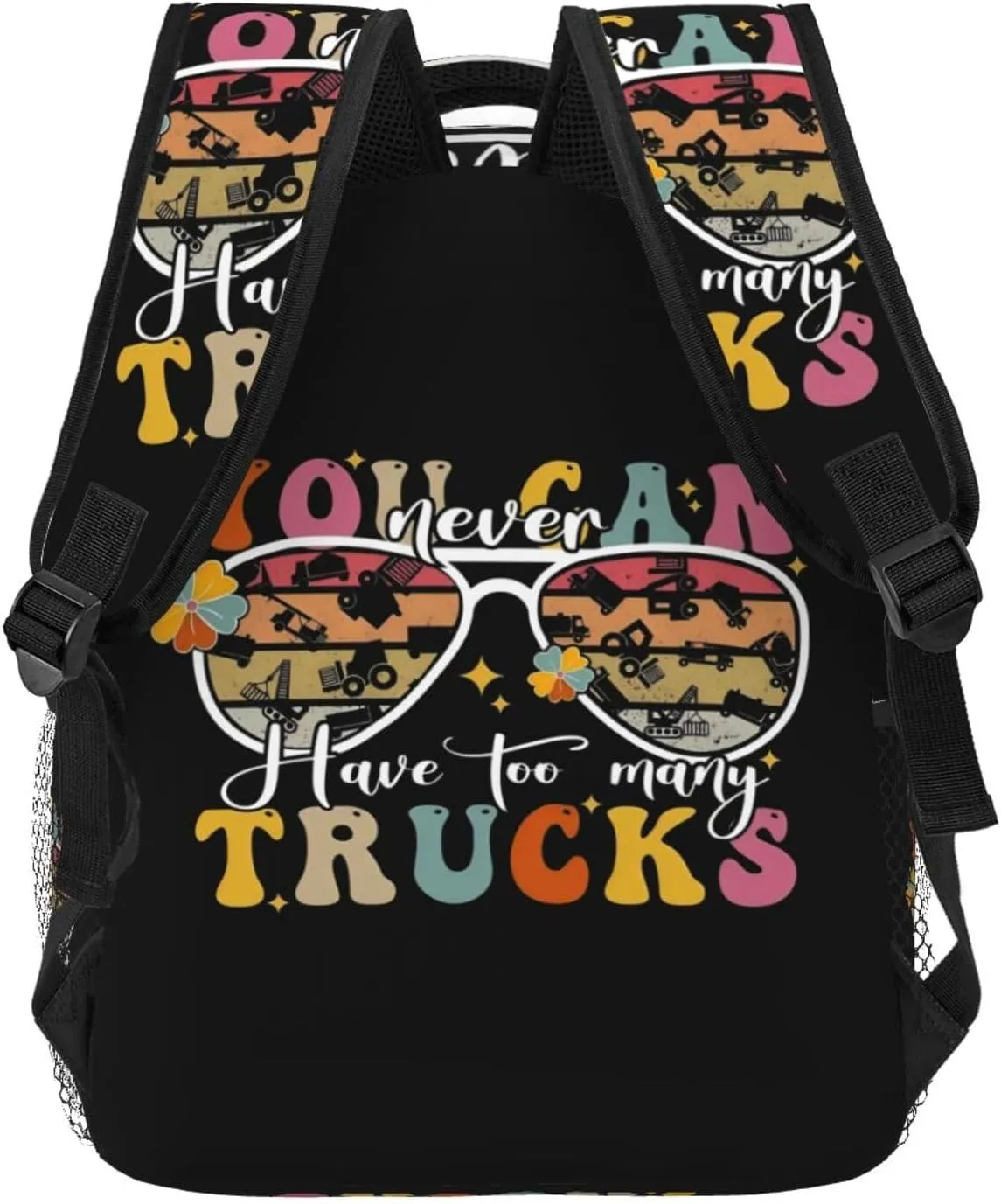 Construction Trucks You Can Never Have Too Many Trucks Backpack Lightweight Laptop Backpack Casual Daypack Travel Double Shoulder Bag For Women Men