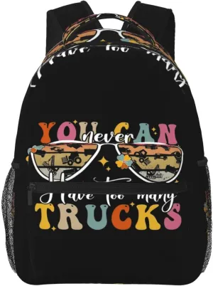Construction Trucks You Can Never Have Too Many Trucks Backpack Lightweight Laptop Backpack Casual Daypack Travel Double Shoulder Bag For Women Men