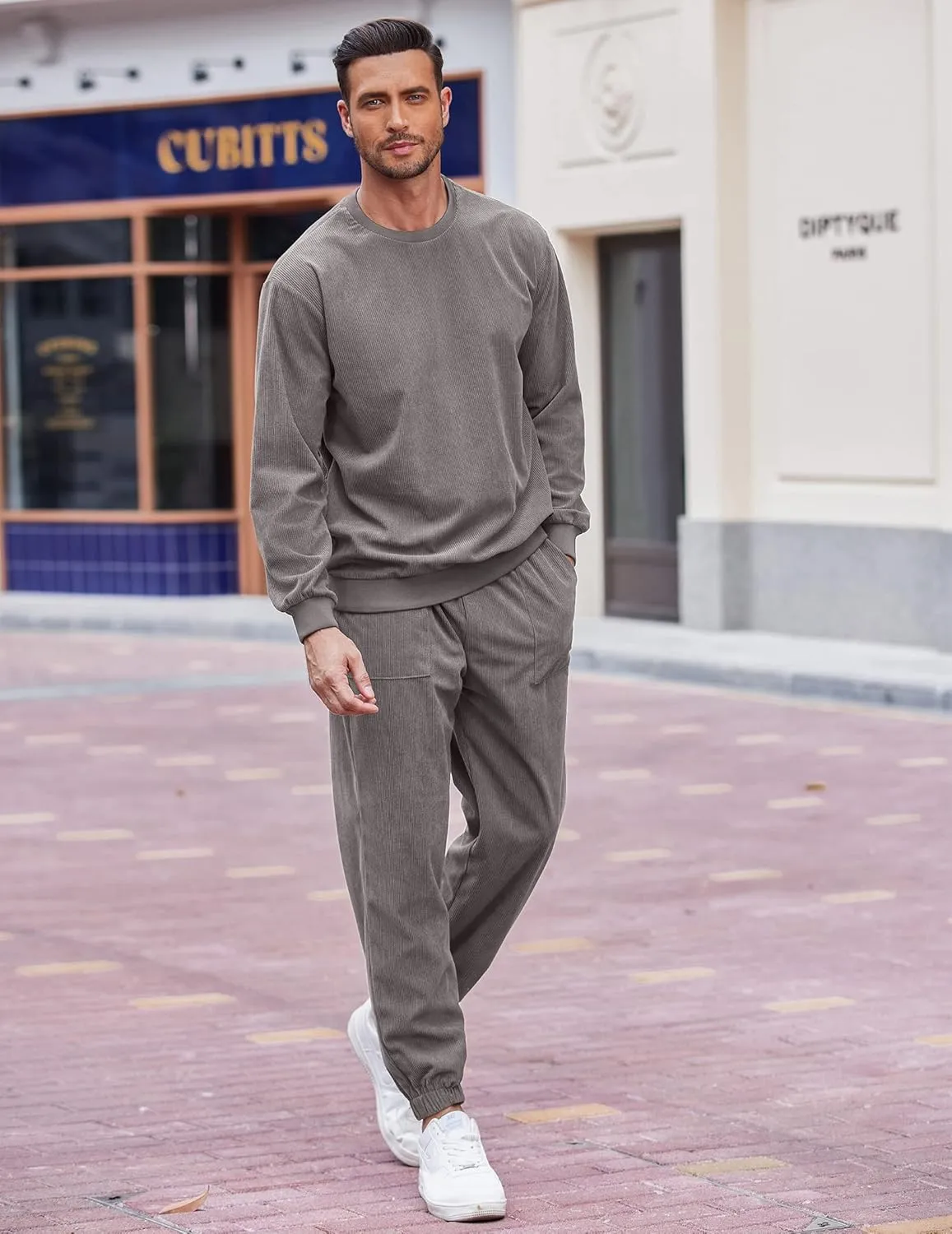 COOFANDY Men's Tracksuit 2 Piece Sweatsuit Set Long Sleeve Pullover Athletic Suit For Sports Casual Fitness Jogging