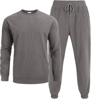COOFANDY Men's Tracksuit 2 Piece Sweatsuit Set Long Sleeve Pullover Athletic Suit For Sports Casual Fitness Jogging
