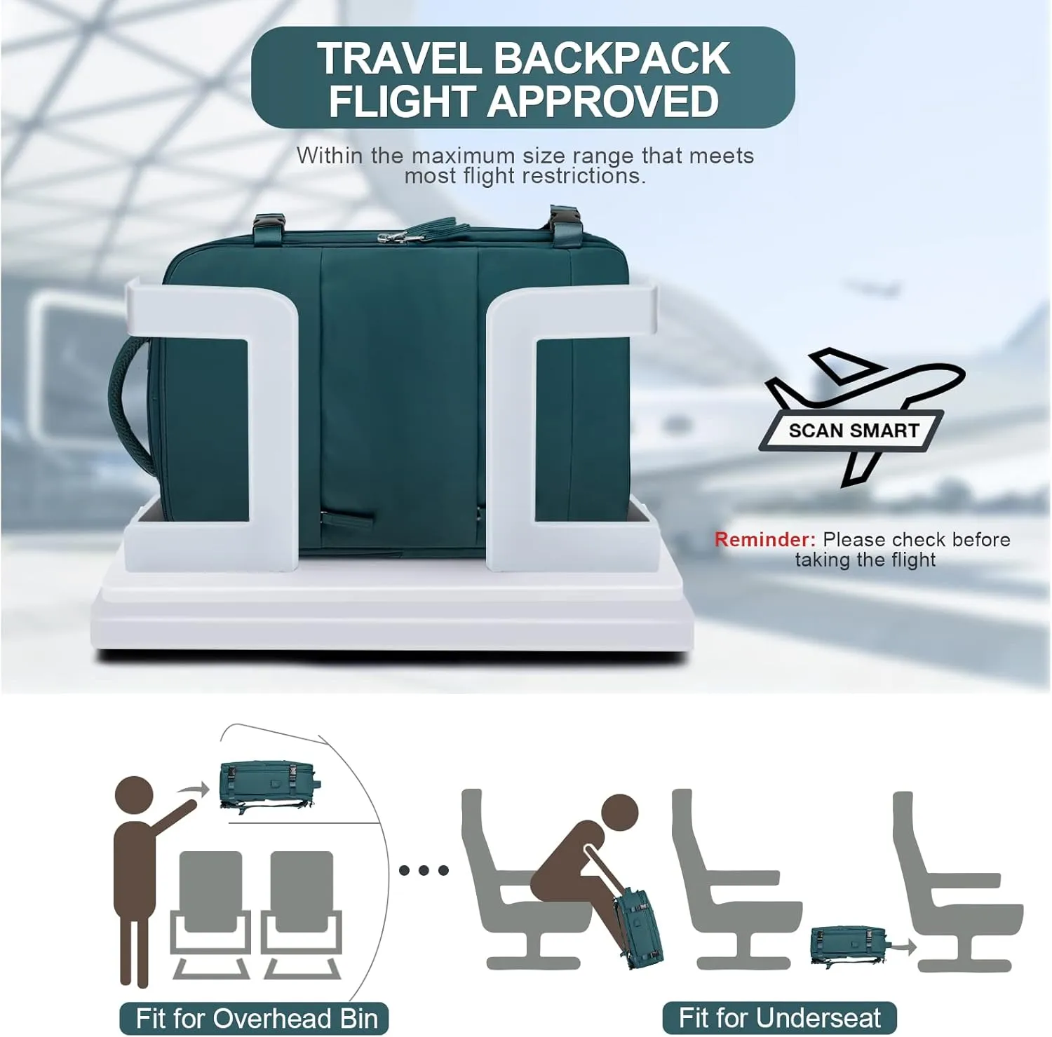 coofay Large Travel Backpack For Women Men Airline Approved Carry On Backpack Flight Approved Waterproof Sports Luggage Backpack Casual Daypack Small Hiking Backpack