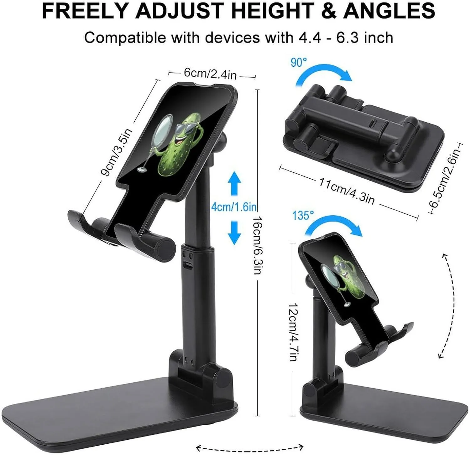Cool Pickle Funny Cell Phone Stand Foldable Adjustable Angle Height Phone Holder Desk Accessories