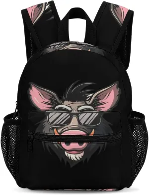 Cool Pigs Wild Boar with Glasses Pigs 13 Inch Backpack Waterproof Lightweight Travel Backpack Purse Hiking Daypack